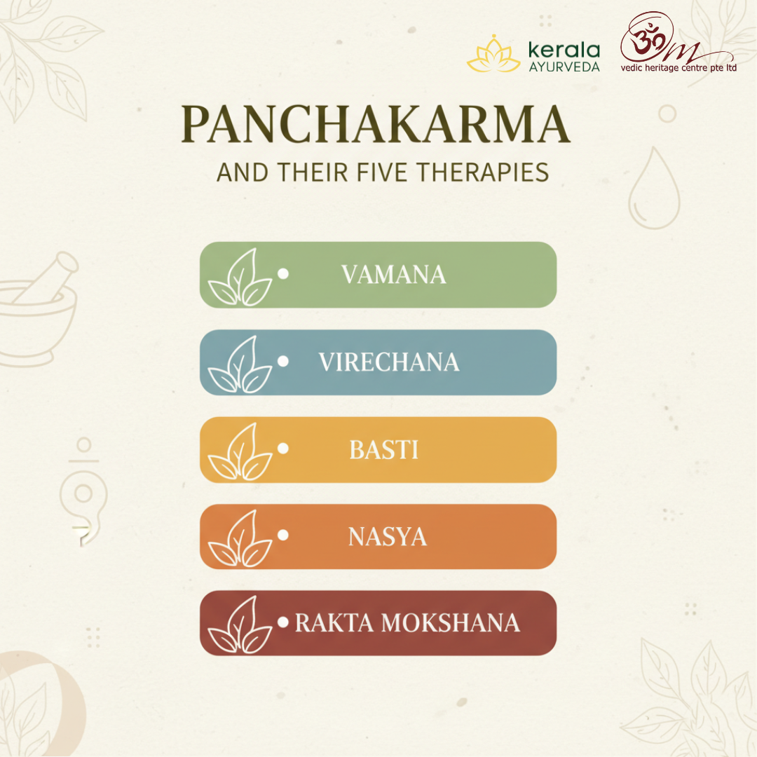 an infographic of panchakarma and their five treatment